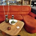 Wohnlandschaft Couch Stoff rot