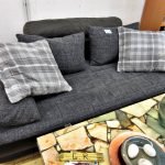 Moderne Wohnmöbel Couch Stoff grau