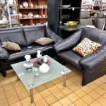 Sofa Leolux 2er Sessel Leder schwarz