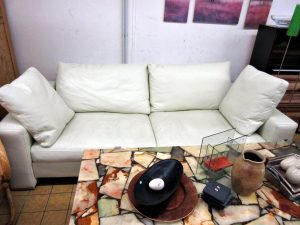 Sofa Camerich Leder cremeweiss