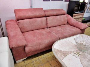 Sofa breit Stoff terracotta